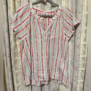 2/$28 Anthropologie Dylan Embroidered‎ Cotton Boho Peasant Top Medium